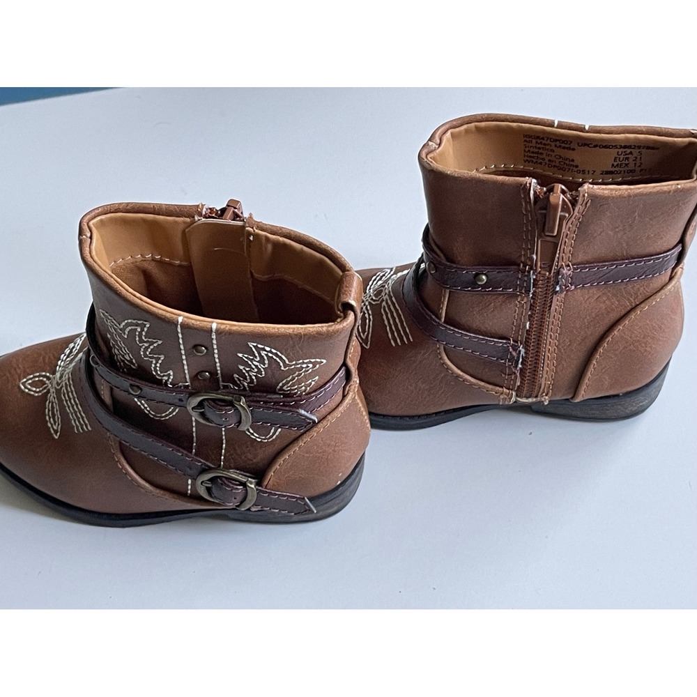 Garanimals Toddler Brown Western Ankle Boots Size 5 IGGR47DP007 Harness Buckle